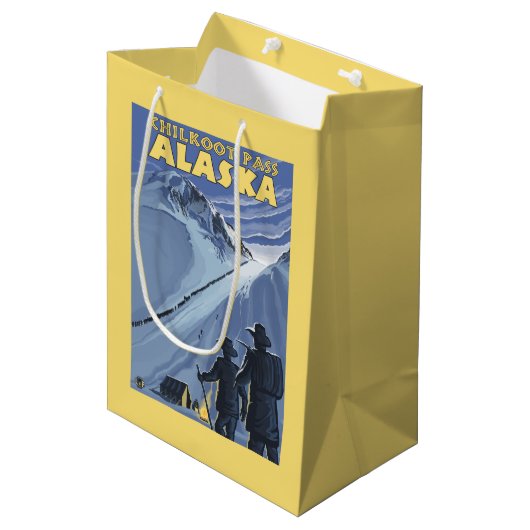 Chilkootのパス、アラスカの金炭坑作業員 ミディアムペーパーバッグ (正面アングル)