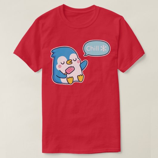 Chillさんはポプシクルを使ったかわいいペンギン Tシャツ (デザイン正面)