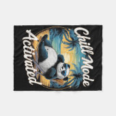 ChillモードSでおもしろいのパンダチリングを起動 フリースブランケット (正面(横))