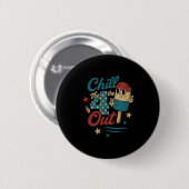 Chill 4Th Out - 7月のおもしろいレトロ4thアイスクリーム 缶バッジ (正面&裏面)