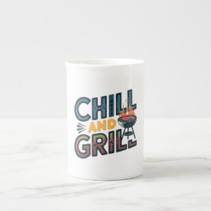 Chill and Grill Mag - BBQ愛好家に最適 ボーンチャイナマグカップ