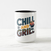 Chill and Grill Mag - BBQ愛好家に最適 マグカップ (中央)