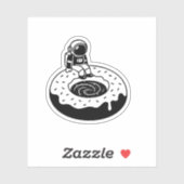 Chill Astronaut on Donut Black Hole – Space Doodle シール (シート)