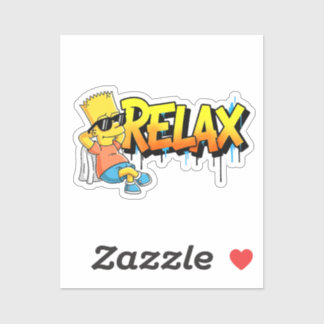 Chill Bart Relax Graffiti Urban Style Graphic Tee シール