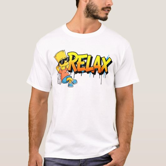 Chill Bart Relax Graffiti Urban Style Graphic Tee Tシャツ (正面)