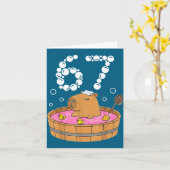 Chill Bath Tub Capybara Sauna 67 Relaxed Animal Fu カード (黄色い花)