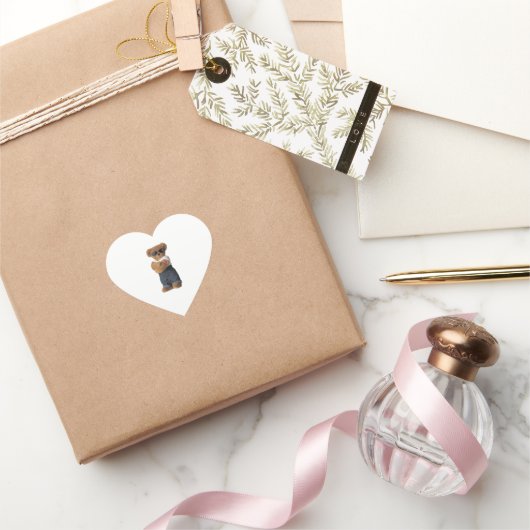 Chill Bear Crossing Armsステッカー ハートシール (ギフト)