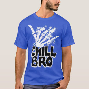 Chill Broスケルトンハンドジェスチャーグランジスロックパンク Tシャツ