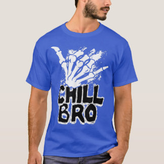 Chill Broスケルトンハンドジェスチャーグランジスロックパンク Tシャツ