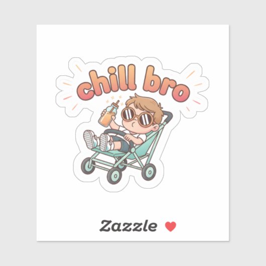 Chill Bro Funny Baby Sticker – Cool Toddler in Str シール (シート)