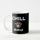 Chill Bro - Funny Monkey With Cool Slogan Gift コーヒーマグカップ (左)