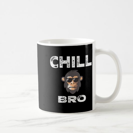 Chill Bro - Funny Monkey With Cool Slogan Gift コーヒーマグカップ (右)