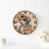 Chill Buddy Funny Goose ラージ壁時計 (ホーム)