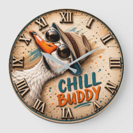 Chill Buddy Funny Goose ラージ壁時計
