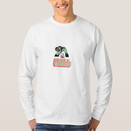 Chill Camera長袖シャツ – リラックス Vibes Tシャツ (正面)