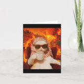 Chill Cat And Coffe Xmas Funny Cat Meme Y2k Joke  カード (正面)