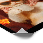 Chill Cat And Coffe Xmas Funny Cat Meme Y2k Joke  ポスター (角)