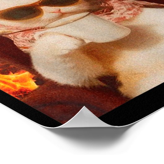 Chill Cat And Coffe Xmas Funny Cat Meme Y2k Joke  ポスター (角)