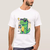 Chill Dino Vibes – T-Rex com café e óculos de sol Tシャツ (正面)