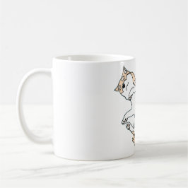 Chill Dog Mug – かわいい怠け猫ラインアート コーヒーマグカップ