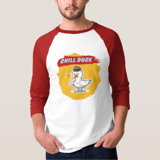 Chill Duck - Duck おもしろい Cartoonクール Raglan Tシャツ