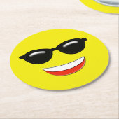 Chill Emoji ラウンドペーパーコースター (アングル)