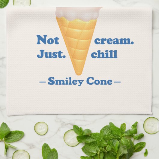 Chill Float Mode: Not Just Cream Dog Ice Cream キッチンタオル (折り畳み)