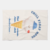 Chill Float Mode: Not Just Cream Dog Ice Cream キッチンタオル (横)