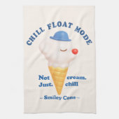 Chill Float Mode: Not Just Cream Dog Ice Cream キッチンタオル (縦)