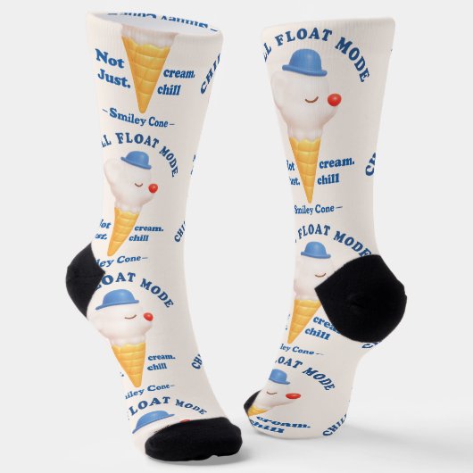 Chill Float Mode: Not Just Cream Dog Ice Cream ソックス (傾斜あり)