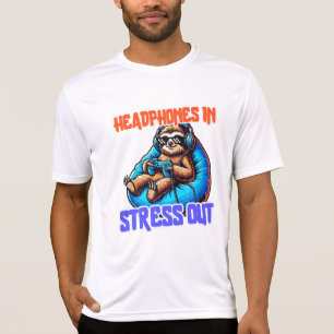 Chill Gamer Slothヘッドフォンコントロリラックスーラ Tシャツ