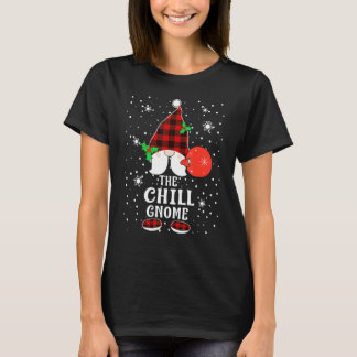 Chill Gnome Buffalo Plaid Matching Family Christma Tシャツ