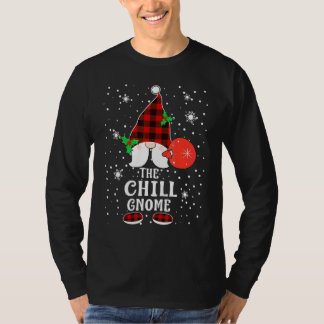 Chill Gnome Buffalo Plaid Matching Family Christma Tシャツ
