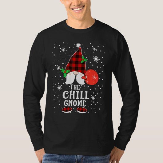 Chill Gnome Buffalo Plaid Matching Family Christma Tシャツ (正面)