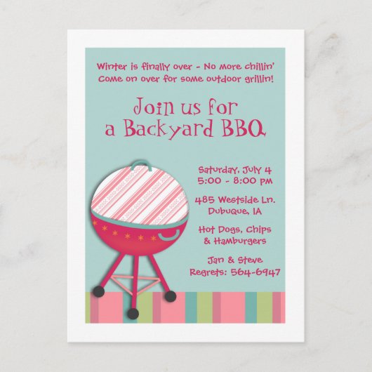 Chill & Grillはがき インビテーションポストカード (正面)