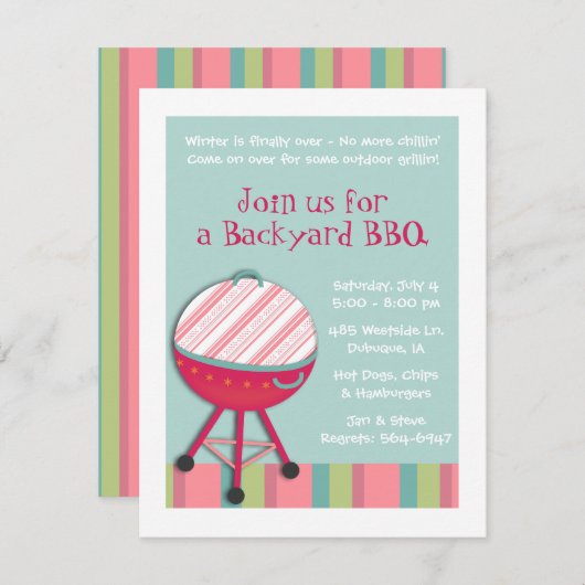 Chill & Grill招待状 招待状 (正面/裏面)