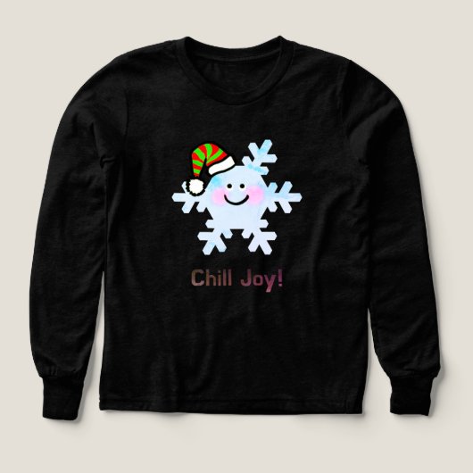Chill Joy！かわいいクリスマス雪の結晶の笑顔 (デザイン正面)