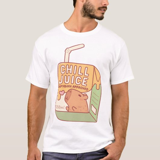 Chill Juice Capybaraおもしろい承認されたジュースボックス Tシャツ (正面)