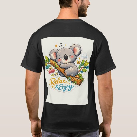 Chill Koala: Nature’s Simple Joys Sticker Tシャツ (裏面)