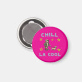 Chill La Cool – Chien à Lunettes Promenant ami !! マグネット (正面/裏面)