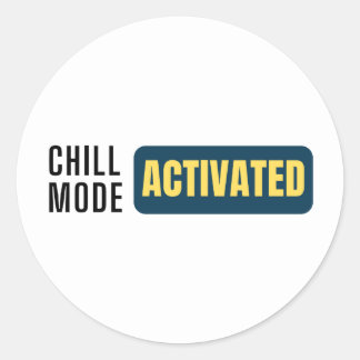 「Chill mode activated」文字・ベースのデザイン ラウンドシール