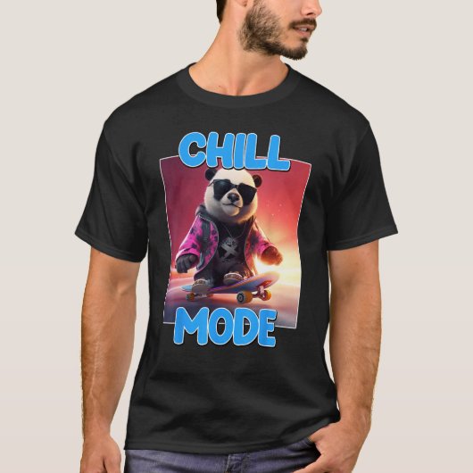 Chill Mode Panda Bear Animal  Cute Panda Tシャツ (正面)