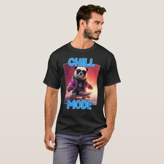 Chill Mode Panda Bear Animal  Cute Panda Tシャツ (正面フル)