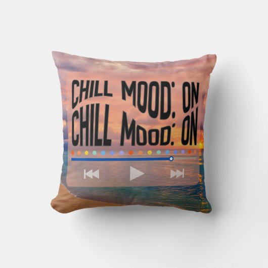 Chill Mood On Retro Beach Art クッション (正面)