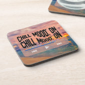 Chill Mood On Retro Beach Art コースター (左側)