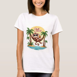 Chill On Trees Monkey Cartoon Tee Tシャツ
