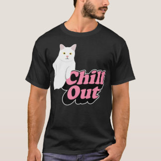 Chill Out - Chillinのレトロ猫ピンクと Tシャツ