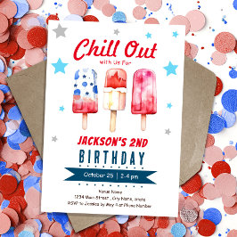 Chill Out Kids 夏のアイスポップ 2歳の誕生日 招待状