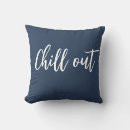 Chill Out Throw Pillow Indigo Blue White クッション