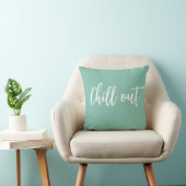 Chill Out Throw Pillow Mint Green White クッション (椅子)